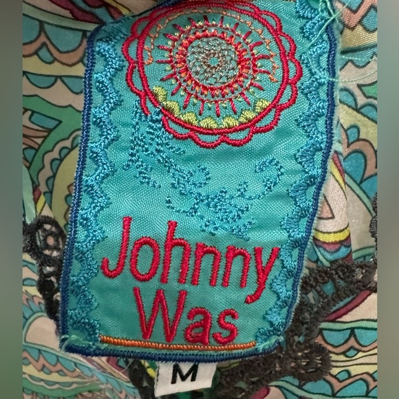 Johnny Was 100% Silk Kaftan Size Medium - Picture 3 of 4